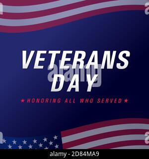 Happy Veterans Day USA kreatives Banner. Isolierte abstrakte Grafik-Design-Vorlage. Ehrt alle, die gedient haben. Kalligrafische Schriftzüge. Danke Veteranen Stock Vektor