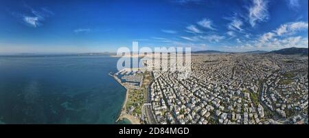 Panorama der Südküste von Athen,Palaio Faliro,Alimos,Griechenland Stockfoto