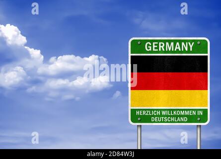 Willkommen in Germnay Stockfoto