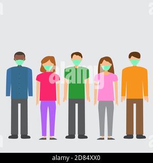 Illustration Vektor-Design von Menschen tragen medizinische Maske Stock Vektor