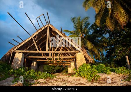 Bauen Struktur oder Bootshaus am Strand von Anse Union, La Digue Insel, Seychellen Stockfoto