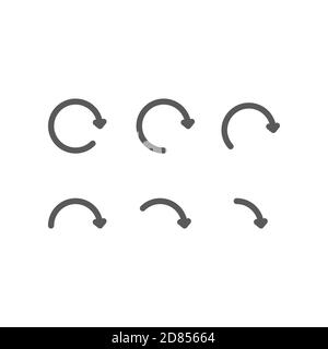 Symbolvektor mit Pfeil um. Pfeil Kreis Recycling-Design. Kreispfeil. Symbolvektor für Recycling-Set Stock Vektor