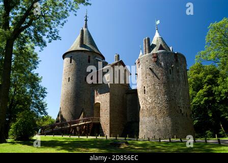 Castell Coch, Märchenburg, entworfen von William Burges für die dritte Maquess of Bute, Tongwynlais, Cardiff. Stockfoto