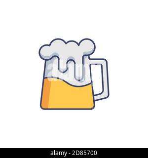 Bier Glas Vektor Symbol Symbol Alkohol Getränk isoliert auf weiß Hintergrund Stock Vektor