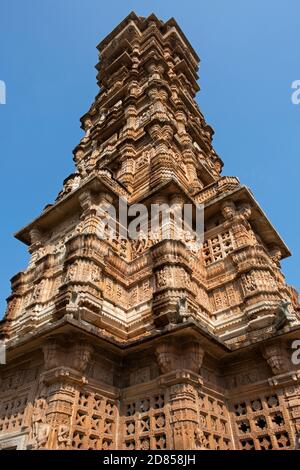 Das Chittor Fort oder Chittorgarh ist das größte Fort in Indien. Es ist ein UNESCO-Weltkulturerbe, Chittorgarh, Rajasthan, Indien. Stockfoto