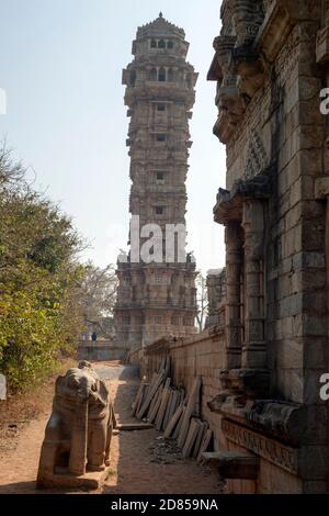 Das Chittor Fort oder Chittorgarh ist das größte Fort in Indien. Es ist ein UNESCO-Weltkulturerbe, Chittorgarh, Rajasthan, Indien. Stockfoto