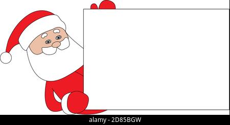 Illustration des kaukasischen Weihnachtsmannes mit Zettel oder Memo Board leer Kopieplatz für Weihnachts-Wording oder eigene Weihnachten Nachricht Stock Vektor