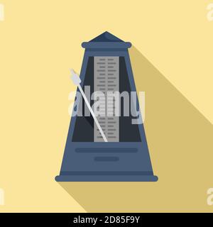 Mechanisches Metronom-Symbol, flacher Stil Stock Vektor