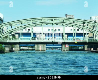 Iron Bridge auf dem Sumida River, Tokio, Japan Stockfoto