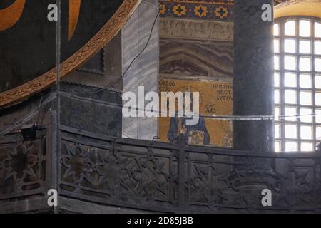 Jesus Christus Mosaik An Der Mauer Der Hagia Sophia Byzantinische Orthodoxe Kirche, Istanbul Stockfoto