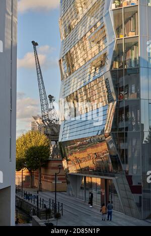 Dollar Bay Point, Wohnapartmentturm, Canary Wharf, Docklands, East End of London, Großbritannien Stockfoto