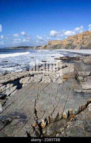 Traeth Bach Beach, The Glamorgan Heritage Coast, Vale of Glamorgan, South Wales, Großbritannien. Stockfoto