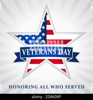 Happy Veterans Day USA kreatives Banner. Isolierte abstrakte Grafik-Design-Vorlage. Ehrt alle, die gedient haben. Kalligrafische Schriftzüge. Danke Veteranen Stock Vektor