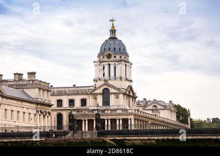 Großbritannien, London, Greenwich, Royal Naval College Gebäude, entworfen von Sir Christopher Wren als Royal Hospital for Seamen in Greenwich Stockfoto