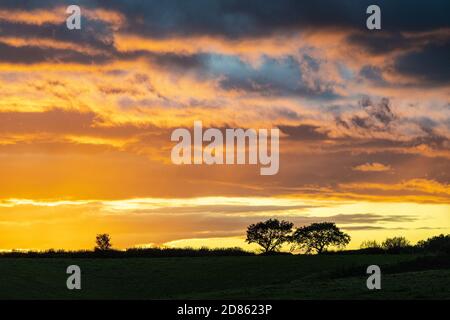 Sonnenuntergang in Irthington, Cumbria UK Stockfoto