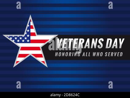 Happy Veterans Day USA kreatives Banner. Isolierte abstrakte Grafik-Design-Vorlage. Ehrt alle, die gedient haben. Kalligrafische Schriftzüge. Danke Veteranen Stock Vektor