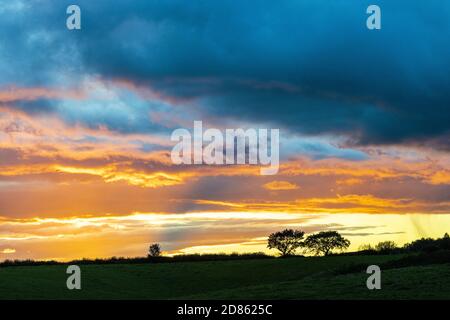 Sonnenuntergang in Irthington, Cumbria UK Stockfoto