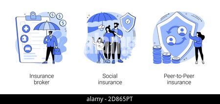 Risikoversicherung abstrakte Konzept Vektor Illustrationen. Stock Vektor