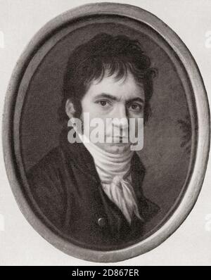 Ludwig van Beethoven, 1770 – 1827, hier im Alter von 33 Jahren zu sehen. Deutscher Komponist und Pianist. Aus Ludwig van Beethoven, 1770 - 1827, sein Leben in Bildern Stockfoto