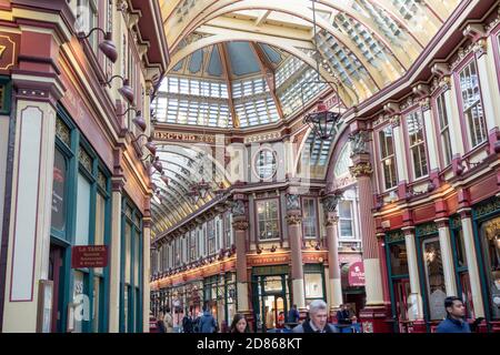 London, Großbritannien - 30. Oktober 2017:- Leadenhall Market in der City of London Stockfoto