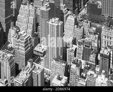 Schwarz / weiß-Luftbild von Manhattan, New York City, USA. Stockfoto