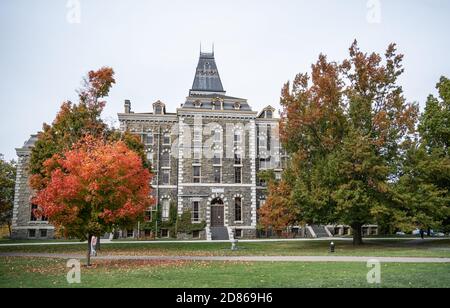 Ithaca New York - 18. Oktober 2020: Cornell University McGraw Hall in Stockfoto