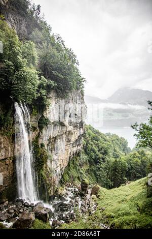 Seerenbachfalle. Ein Wasserfall in der Schweiz. Zweitlängster Wasserfall in der Schweiz Stockfoto