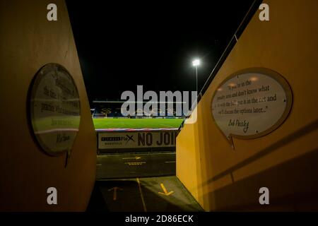 MANSFIELD, ENGLAND. 27. OKTOBER Gesamtansicht des One Call Stadions während des Sky Bet League 2 Spiels zwischen Mansfield Town und Barrow im One Call Stadium, Mansfield am Dienstag, 27. Oktober 2020. (Kredit: Leila Coker, MI News) Kredit: MI Nachrichten & Sport /Alamy Live Nachrichten Stockfoto