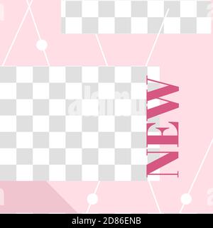 Pinkfarbener Pfosten mit Blumenmuster Nette neue Social Media Post Vorlage Stock Vektor