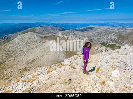 Monte Velino (Abruzzen, Italien) - die schöne Landschaft Gipfel des Monte Velino, einer der höchsten Gipfel des Apennin mit seinen 2487 Metern. Stockfoto