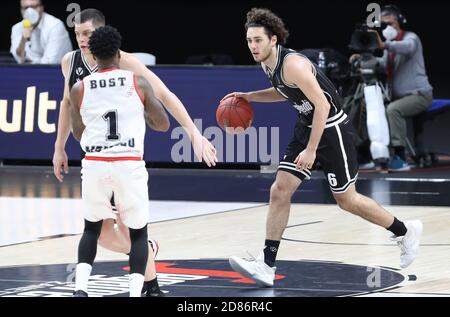 21/10/2020 - Alessandro Pajola von Virtus Segafredo Bologna während der Eurocup-Spiel Virtus Segafredo Bologna gegen AS Monaco (R) vereitelt Von Dee Bost o C Stockfoto