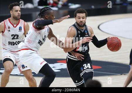 21/10/2020 - Kyle Weems von Virtus Segafredo Bologna während der Eurocup-Spiel Virtus Segafredo Bologna vs. Als Monaco dthwarted by Wilfried Yeguete von C. Stockfoto