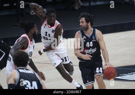 21/10/2020 - Milos Teodosic von Virtus Segafredo Bologna während der Eurocup-Spiel Virtus Segafredo Bologna gegen AS Monaco (R) vereitelt Von Abdoulaye NDO C Stockfoto