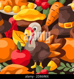 Happy Thanksgiving Day nahtlose Muster. Stock Vektor