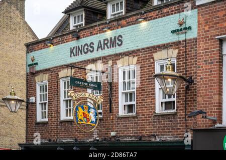 London, Großbritannien, 28. Juli 2019.Greene King ist der größte Pub-Einzelhändler und -Brauer in Großbritannien und hat seinen Sitz in Bury St Edmunds, Suffolk, England. Das Unternehmen besitzt Stockfoto