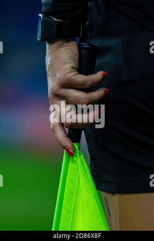 Cardiff, Großbritannien. Oktober 2020. UEFA Women's Euro 2022 Qualifying match, Gruppe c, Wales Women gegen Norwegen im Cardiff City Stadium in Cardiff, South Wales am Dienstag, den 27. Oktober 2020. PIC von Lewis Mitchell/Andrew Orchard Sports Photography/Alamy Live News Credit: Andrew Orchard Sports Photography/Alamy Live News Stockfoto