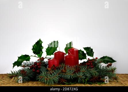 Kerzen für Advent und weihnachten Stockfoto