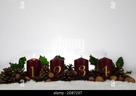 Kerzen für Advent und weihnachten Stockfoto