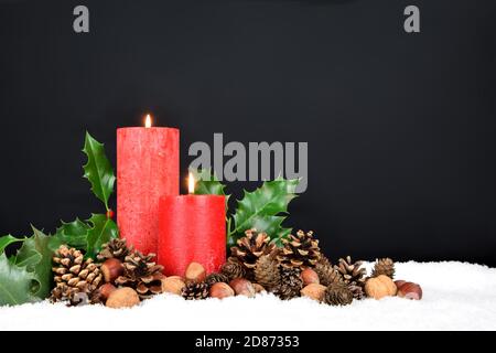 Kerzen für Advent und weihnachten Stockfoto