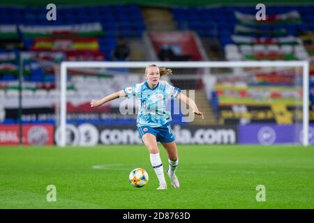 Cardiff, Wales, Großbritannien. Oktober 2020. Frida Maanum aus Norwegen während des UEFA Women's Euro 2022 Qualifikationsspiel zwischen Wales und Norwegen im Cardiff City Stadium. Kredit: Mark Hawkins/Alamy Live Nachrichten Stockfoto