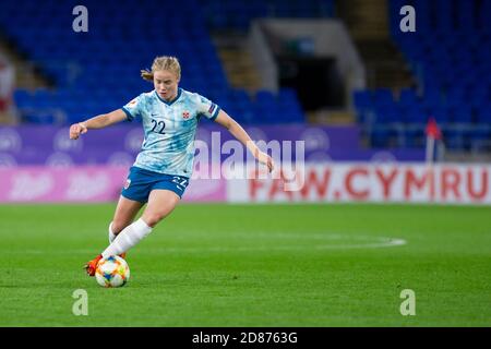 Cardiff, Wales, Großbritannien. Oktober 2020. Julie Blakstad aus Norwegen beim UEFA Women's Euro 2022 Qualifikationsspiel zwischen Wales und Norwegen im Cardiff City Stadium. Kredit: Mark Hawkins/Alamy Live Nachrichten Stockfoto