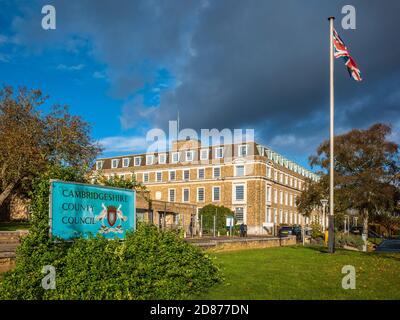 Cambridge Shire Hall Cambridgeshire - Cambridgeshire County Council HQ. Architekt Herbert Henry Dunn, neo-georgischer Stil vollendet 1933. Stockfoto