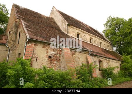 Rosia, Sibiu County, Rumänien. Die befestigte evangelische Kirche aus dem 13. Jahrhundert, historisches Denkmal. Stockfoto