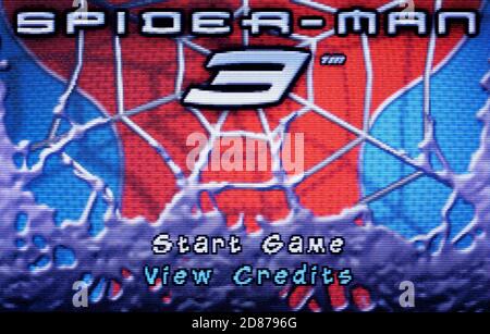 Spider-Man 3 - Nintendo Game Boy Advance Videogame - Editorial Nur verwenden Stockfoto