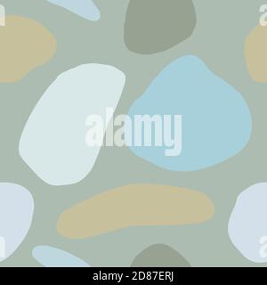 Abstrakte Muster mit Formen, Linien, Flecken, Abdrücke, Punkte . Künstlerischer nahtloser Hintergrund. Fertige Design-Ideen für Poster, trendige Karte, Einladung, Stock Vektor