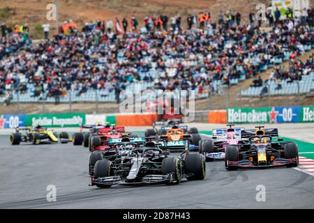 Start des Rennens, 44 HAMILTON Lewis (gbr), Mercedes AMG F1 GP W11 Hybrid EQ Power+, Action während der Formel 1 Heineken Grande Pr.Mio de Portugal C Stockfoto