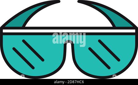 Brillen Schutz und Prävention Zubehör Vektor Illustration Linie und füllen Symbol Stock Vektor