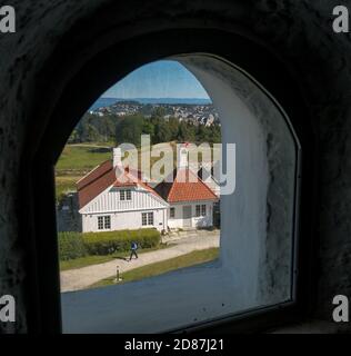 Kristiansten Festning, Festung, Trondheim, Restaurant Kommandanten, Trøndelag, Norwegen, Skandinavien, Europa, Abenteuerfahrt, Denkmal, Kristiansten Fo Stockfoto