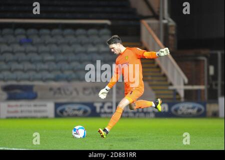 Peterborough, Cambridgeshire, Großbritannien. Oktober 2020. Burton Keeper Kieran O'Hara während des Sky Bet League 1 Spiels zwischen Peterborough und Burton Albion in London Road, Peterborough am Dienstag, 27. Oktober 2020. (Kredit: Ben Pooley - MI News) Kredit: MI Nachrichten & Sport /Alamy Live Nachrichten Stockfoto