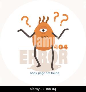 Fehler 404. hoppla, Seite nicht gefunden. Website-Banner. Isoliert auf einem weißen Stock Vektor